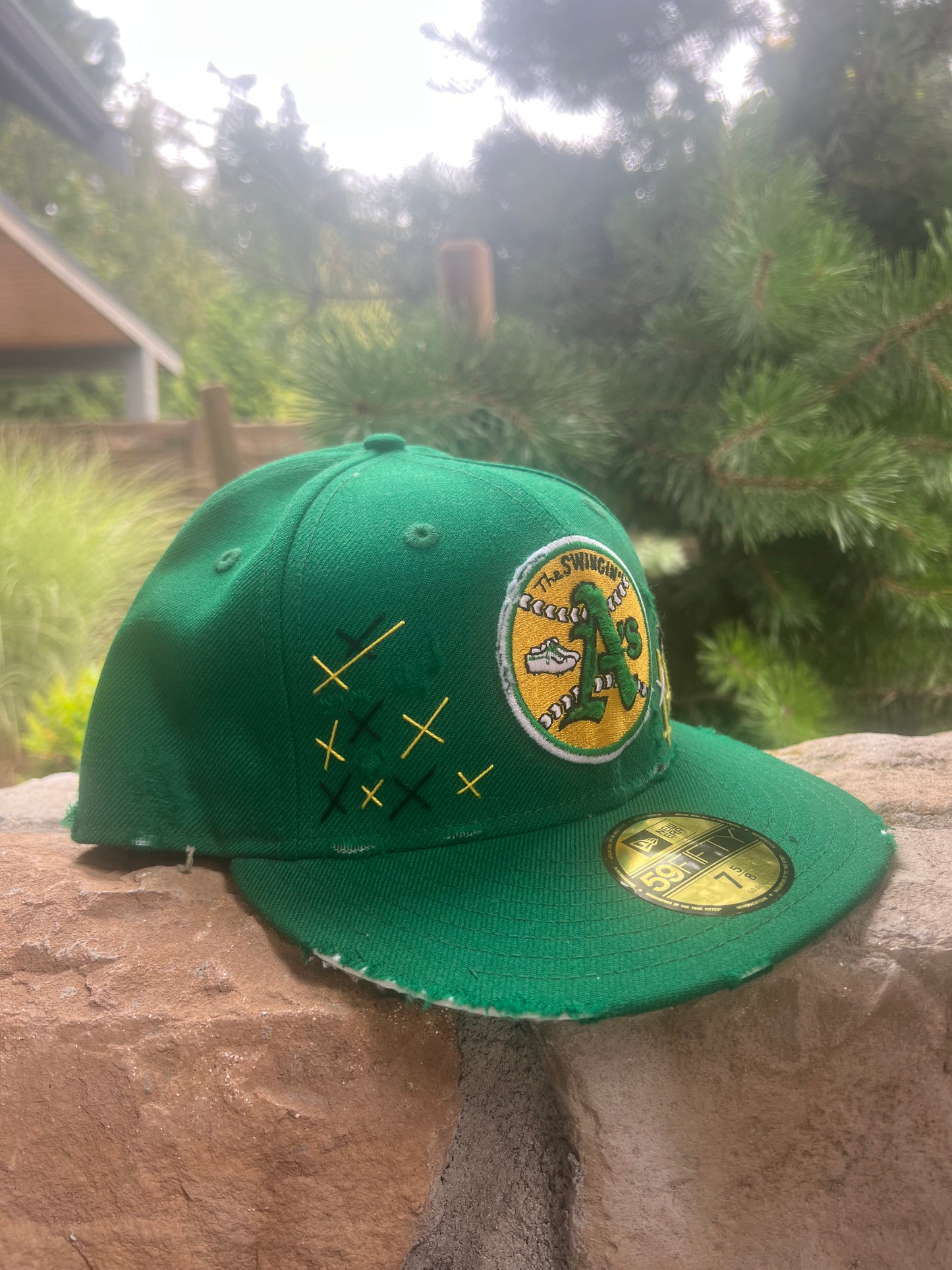 Custom 🥀 X Swingin A’s 7 5/8